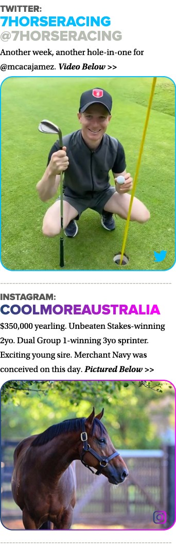 Twitter: 7HorseRacing  7horseracing Another week, another hole-in-one for  mcacajamez  Video Below     --------------   