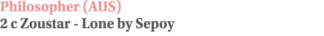 Philosopher (AUS) 2 c Zoustar - Lone by Sepoy 