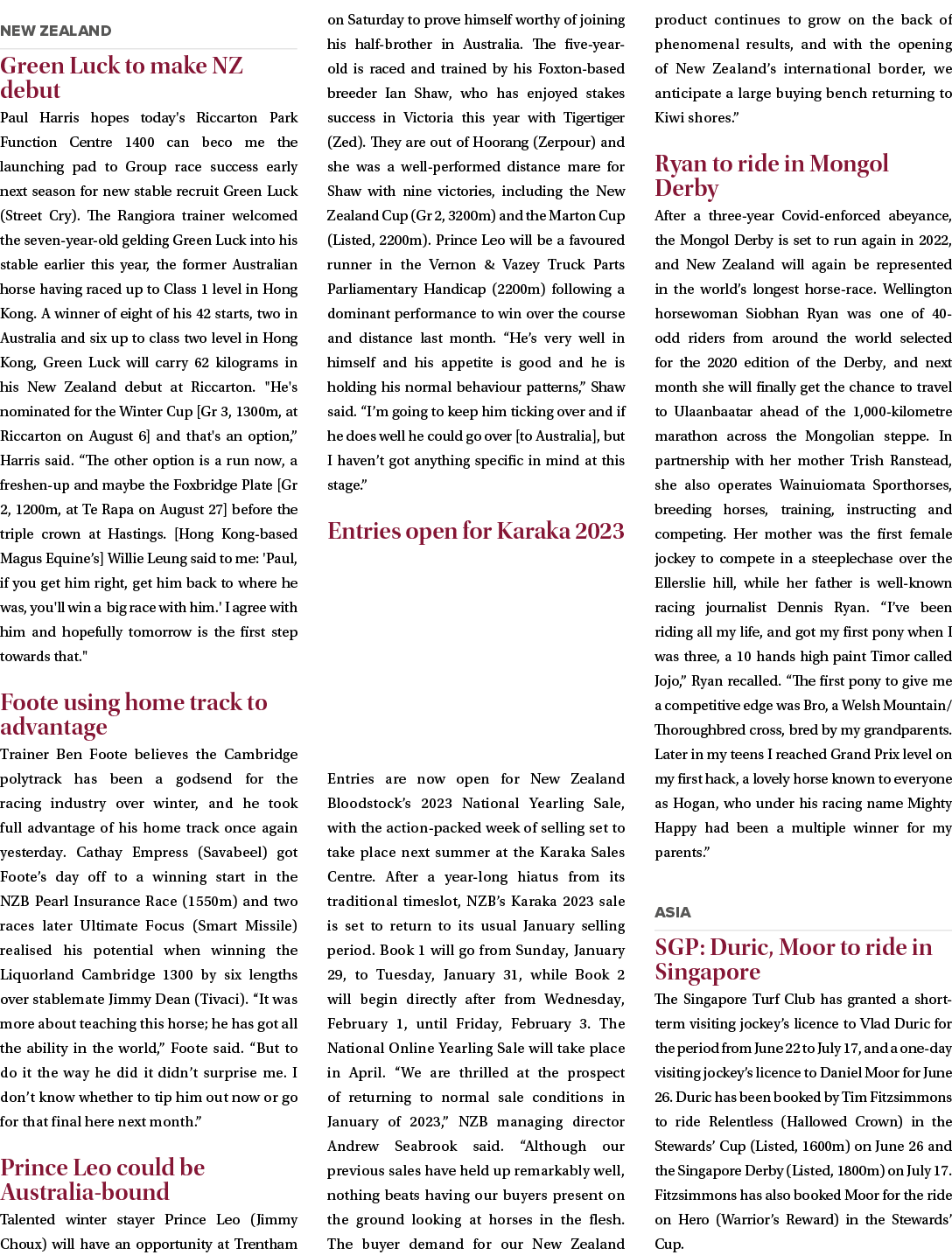  Green Luck to make NZ debut Paul Harris hopes today's Riccarton Park Function Centre 1400 can beco me the launching ...