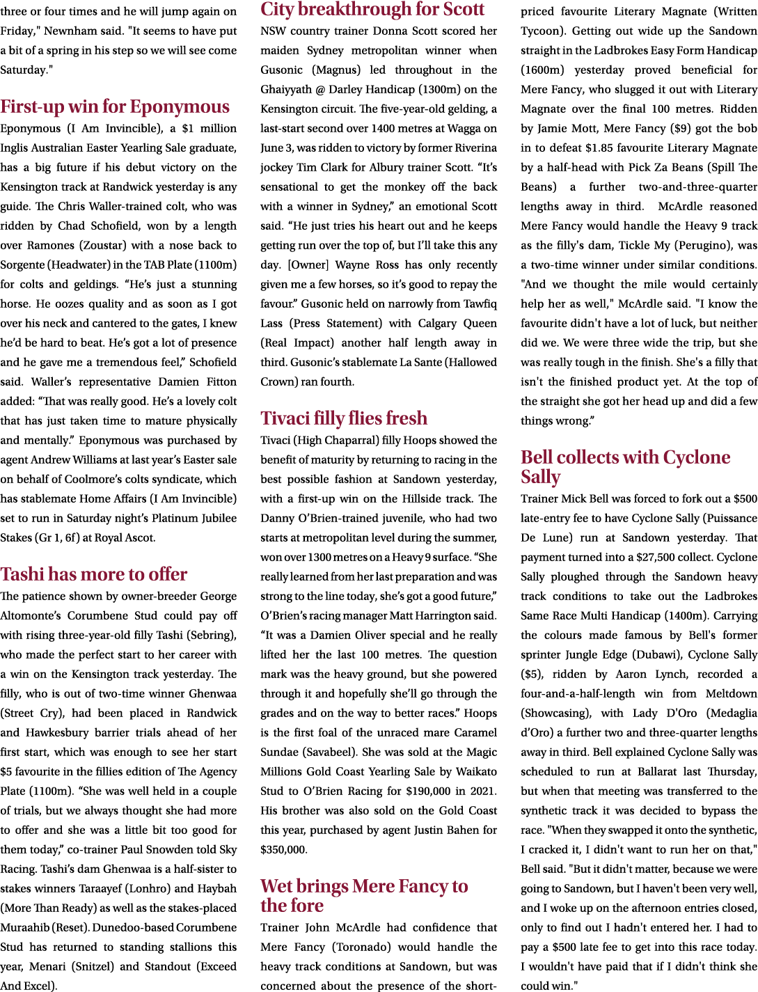 three or four times and he will jump again on Friday,\“ Newnham said. \"It seems to have put a bit of a spring in his...