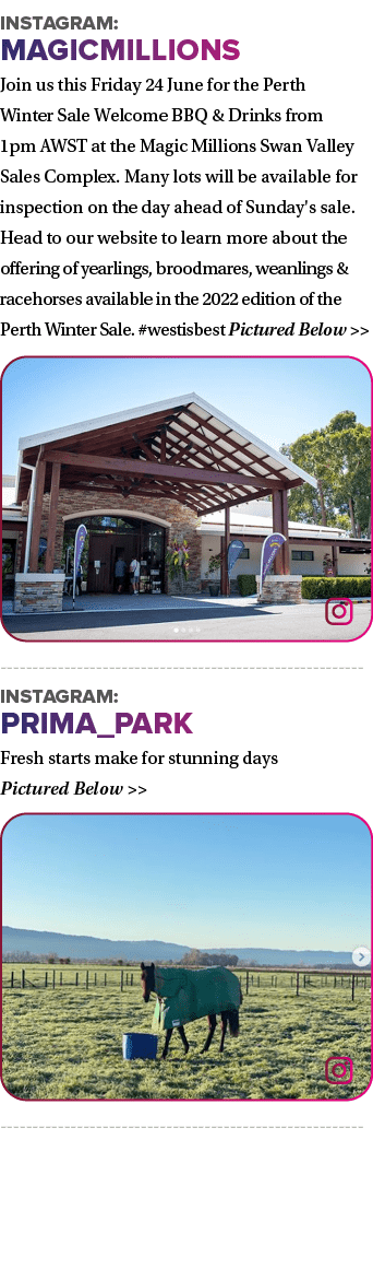 Instagram: magicmillions Join us this Friday 24 June for the Perth Winter Sale Welcome BBQ & Drinks from 1pm AWST at ...