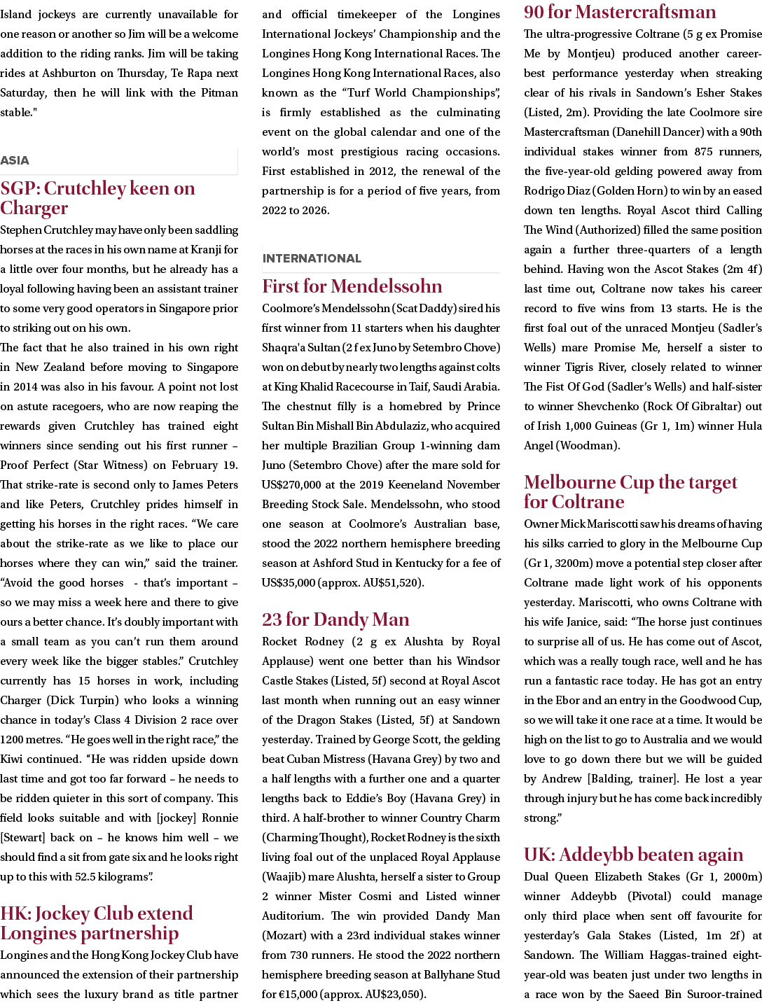 Island jockeys are currently unavailable for one reason or another so Jim will be a welcome addition to the riding ra...