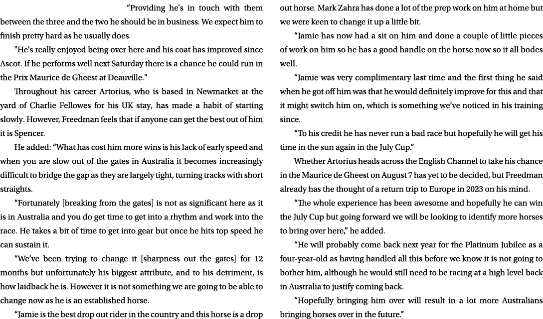 “Providing he's in touch with them between the three and the two he should be in business. We expect him to finish pr...