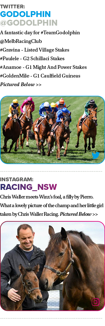Twitter: Godolphin @godolphin A fantastic day for #TeamGodolphin @MelbRacingClub #Gravina - Listed Village Stakes #Pa...