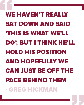We haven’t really sat down and said ‘this is what we’ll do’, but I think he’ll hold his position and hopefully we can...
