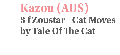 Kazou (AUS) 3 f Zoustar - Cat Moves by Tale Of The Cat