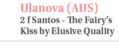 Ulanova (AUS) 2 f Santos - The Fairy’s Kiss by Elusive Qualit