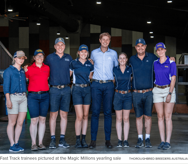 Fast Track trainees pictured at the Magic Millions yearling sale Thoroughbred Breeders Australi